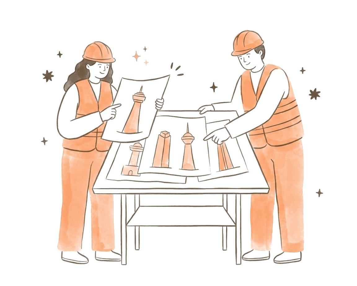 Two engineers comparing model architectures